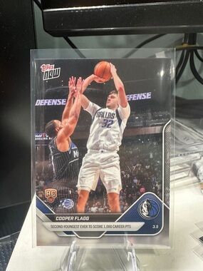 COOPER FLAGG 2025-26 Topps Now NBA #193 1000 Career Points 2nd Youngest RC Mavs